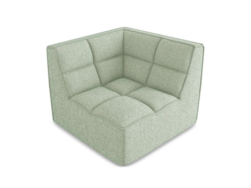 Moduł narożny Makamii Kalai z tkaniny strukturalnej 98x98 cm jasnozielony 1 szt.