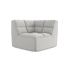 Moduł narożny Makamii Kalai z weluru 98x98 cm srebrny 1 szt.