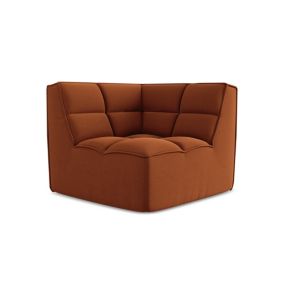 Moduł narożny Makamii Kalai z weluru 98x98 cm terakota 1 szt.