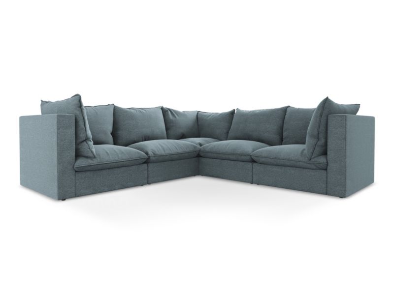 Modułowy narożnik LaMiaSofa RAVENNA z tkaniny bouclé 255x255 cm jeans 1 szt.