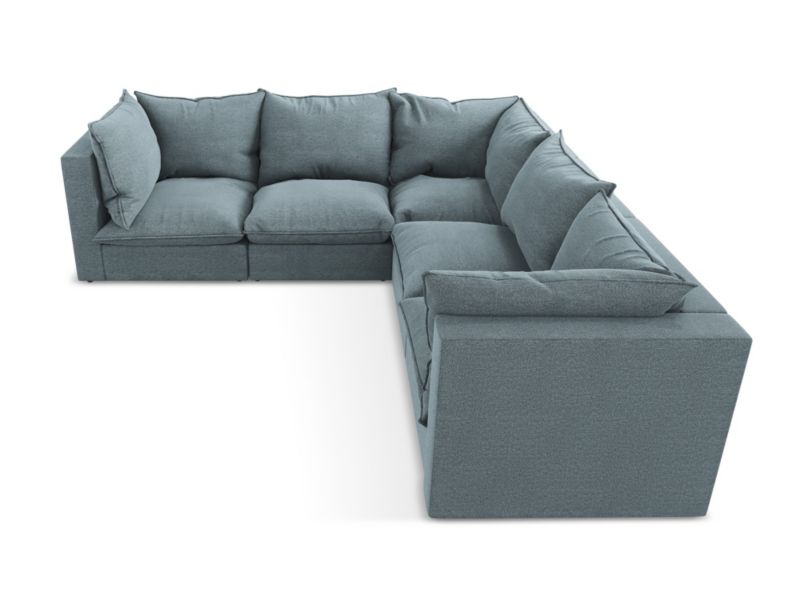 Modułowy narożnik LaMiaSofa RAVENNA z tkaniny bouclé 255x255 cm jeans 1 szt.