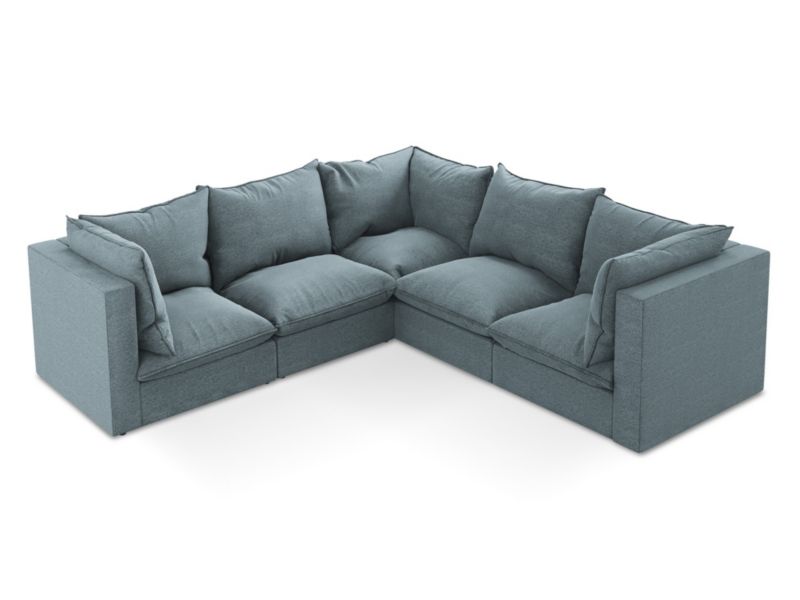 Modułowy narożnik LaMiaSofa RAVENNA z tkaniny bouclé 255x255 cm jeans 1 szt.