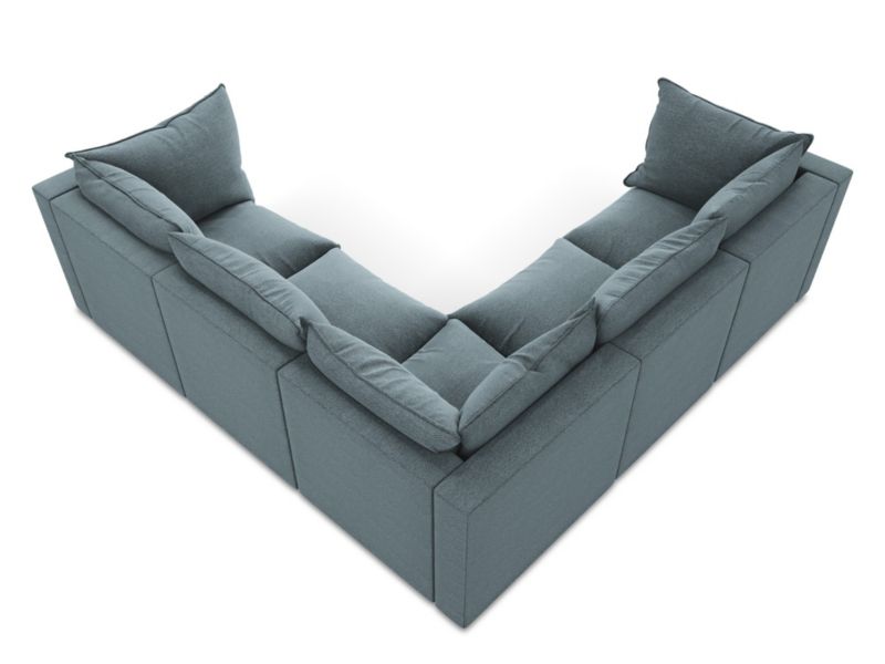 Modułowy narożnik LaMiaSofa RAVENNA z tkaniny bouclé 255x255 cm jeans 1 szt.