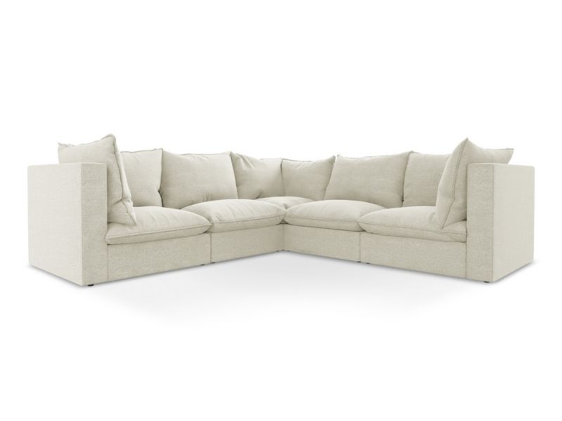 Modułowy narożnik LaMiaSofa RAVENNA z tkaniny bouclé 255x255 cm ...