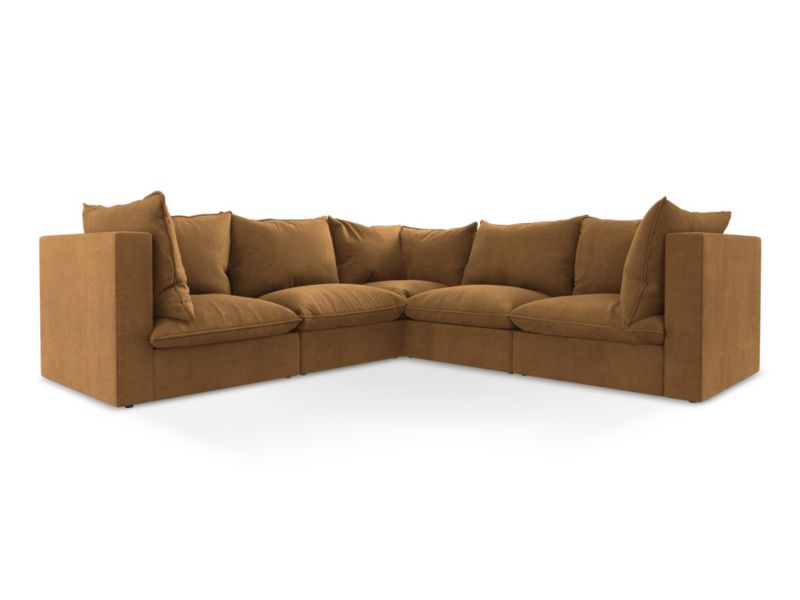 Modułowy narożnik LaMiaSofa RAVENNA z tkaniny strukturalnej 255x255 cm terakota 1 szt.