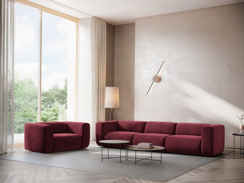 Moduł pizza Makamii Ekahi z tkaniny szenilowej 147x89 cm bordo 1 szt.