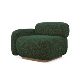 Moduł z podłokietnikiem lewy Makamii Ailani z tkaniny strukturalnej 95x95 cm zielony 1 szt.