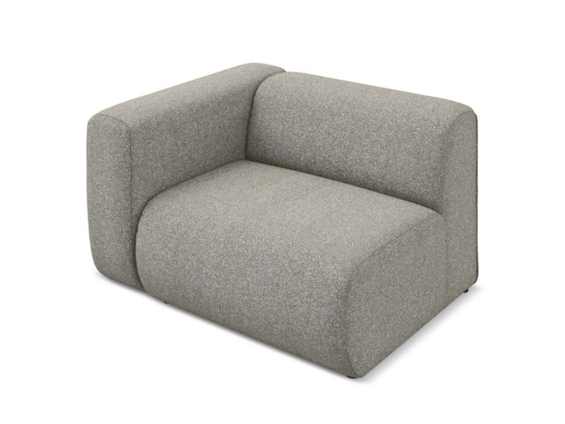 Moduł z podłokietnikiem lewy Makamii Ekahi z tkaniny strukturalnej 114x89 cm ciemny beż 1 szt.