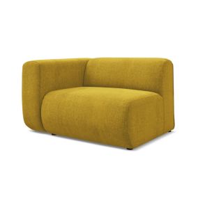 Moduł z podłokietnikiem lewy Makamii Ekahi z tkaniny szenilowej 114x89 cm musztardowy 1 szt.
