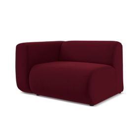 Moduł z podłokietnikiem lewy Makamii Ekahi z weluru 114x89 cm burgundowy 1 szt.