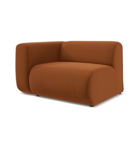 Moduł z podłokietnikiem lewy Makamii Ekahi z weluru 114x89 cm terakota 1 szt.