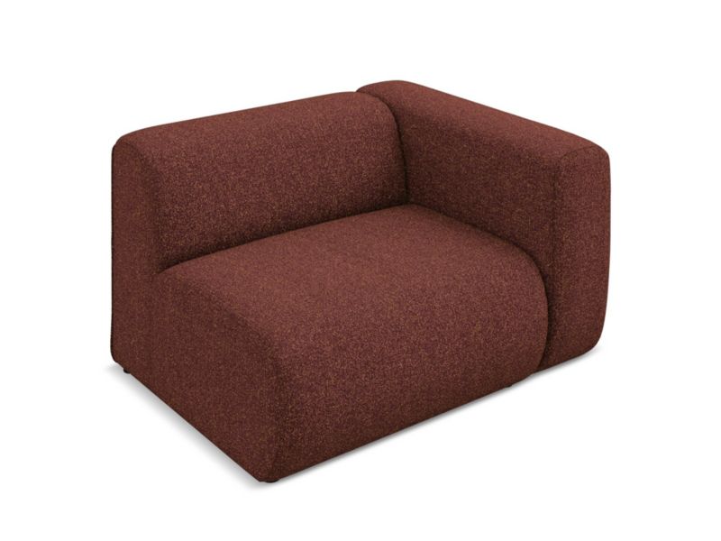 Moduł z podłokietnikiem prawy Makamii Ekahi z tkaniny strukturalnej 114x89 cm burgundowy 1 szt.