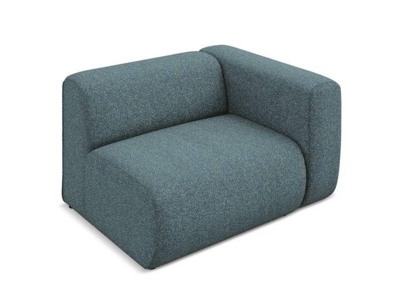 Moduł z podłokietnikiem prawy Makamii Ekahi z tkaniny strukturalnej 114x89 cm jeans 1 szt.