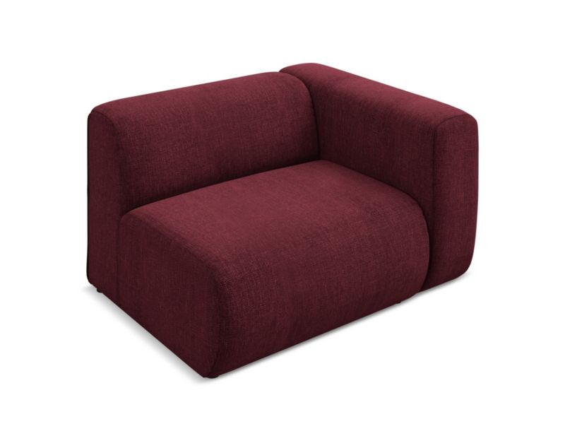 Moduł z podłokietnikiem prawy Makamii Ekahi z tkaniny szenilowej 114x89 cm bordo 1 szt.