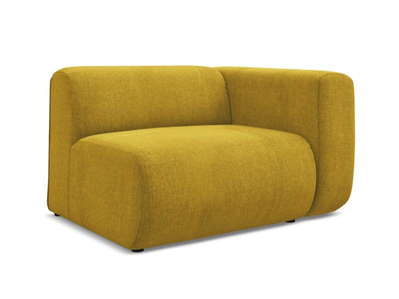 Moduł z podłokietnikiem prawy Makamii Ekahi z tkaniny szenilowej 114x89 cm musztardowy 1 szt.