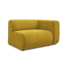 Moduł z podłokietnikiem prawy Makamii Ekahi z tkaniny szenilowej 114x89 cm musztardowy 1 szt.