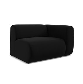 Moduł z podłokietnikiem prawy Makamii Ekahi z weluru 114x89 cm czarny 1 szt.