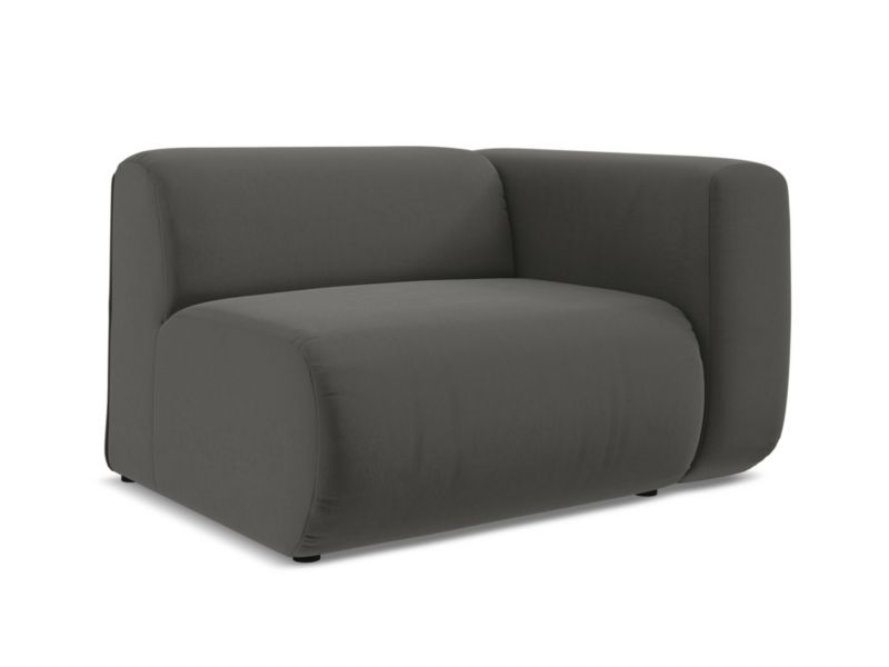 Moduł z podłokietnikiem prawy Makamii Ekahi z weluru 114x89 cm stalowy 1 szt.