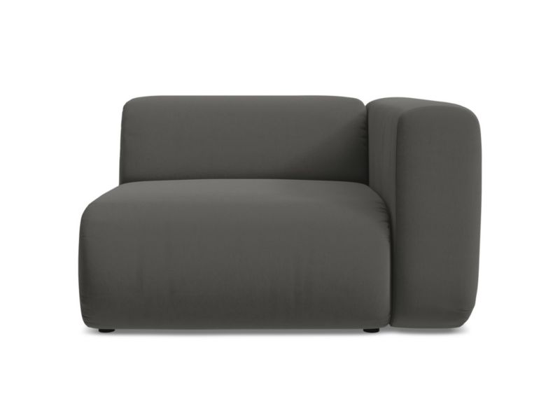 Moduł z podłokietnikiem prawy Makamii Ekahi z weluru 114x89 cm stalowy 1 szt.