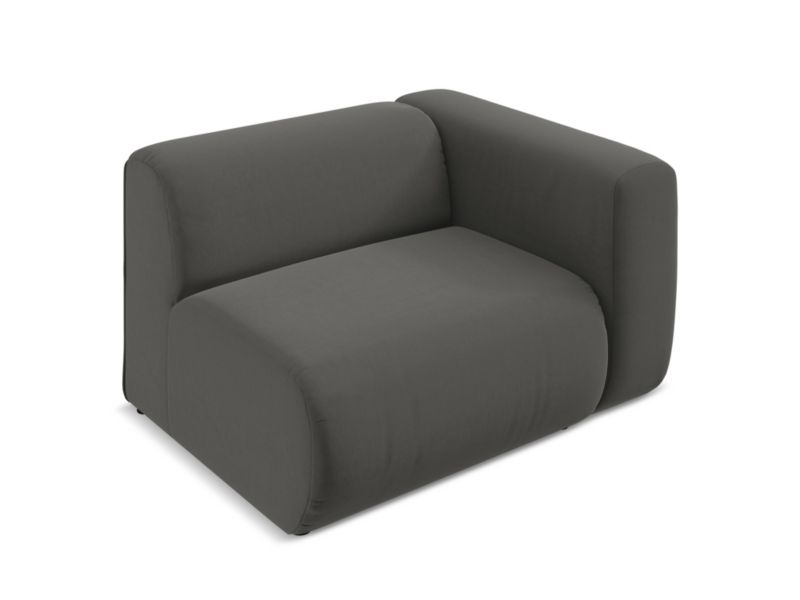 Moduł z podłokietnikiem prawy Makamii Ekahi z weluru 114x89 cm stalowy 1 szt.