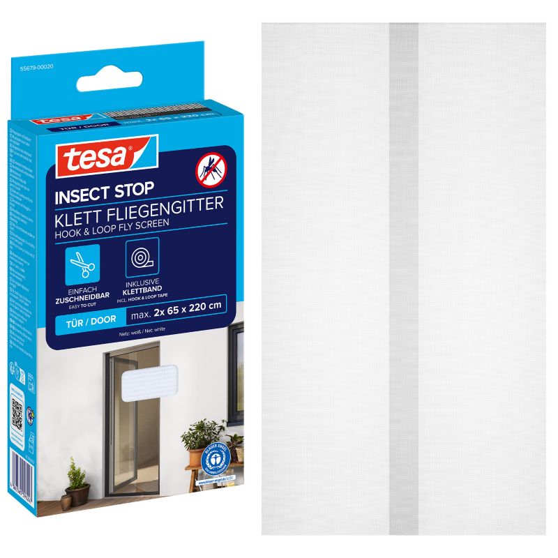 Dveřní moskytiéra Tesa 2 x 0,65 x 2,2 m bílá.