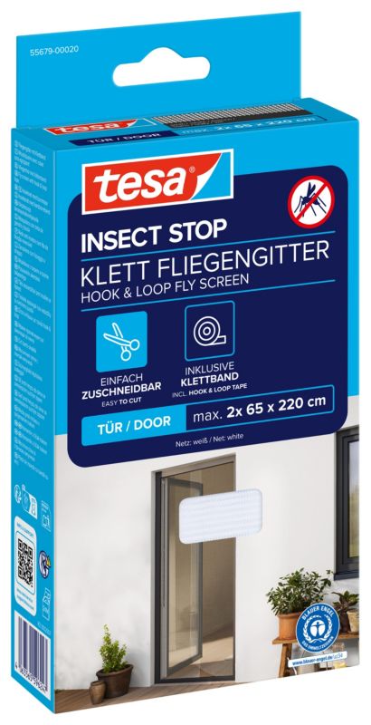 Dveřní moskytiéra Tesa 2 x 0,65 x 2,2 m bílá.