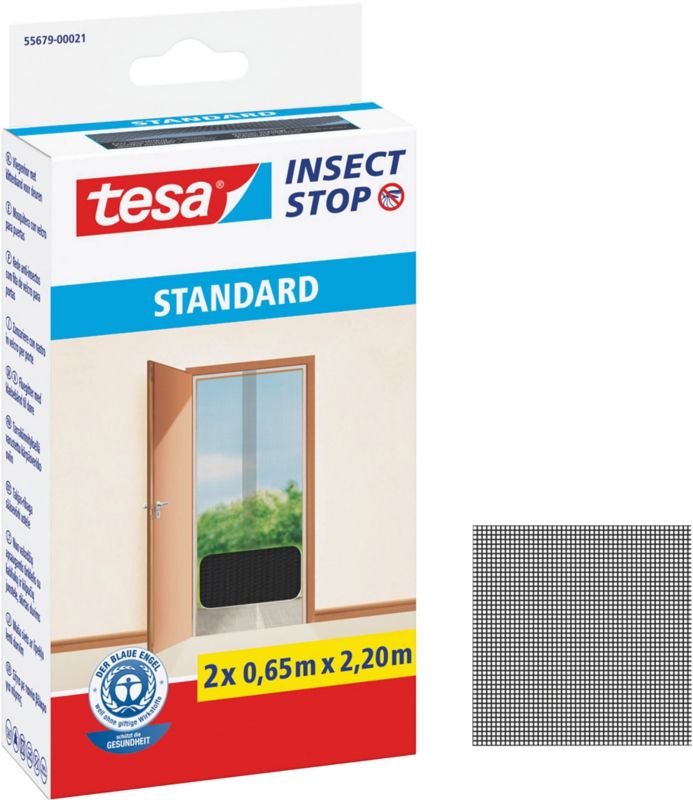 Moskitiera drzwiowa Tesa Standard 1,2 x 2,2 m czarna