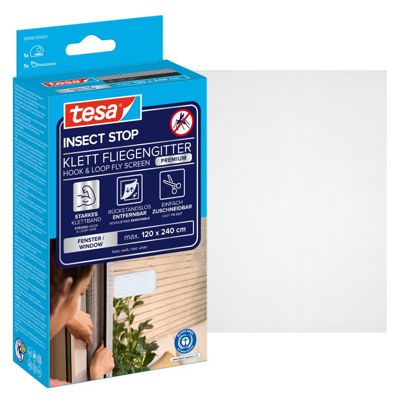 Okenní moskytiéra Tesa Comfort 1,2 x 2,4 m bílá.
