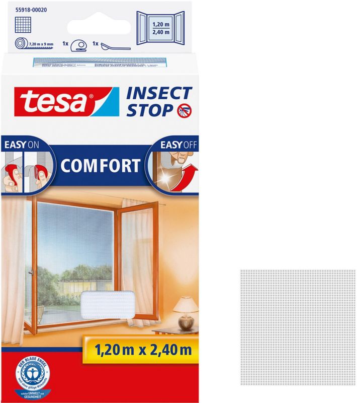 Moskitiera okienna Tesa Comfort 1,2 x 2,4 m biała
