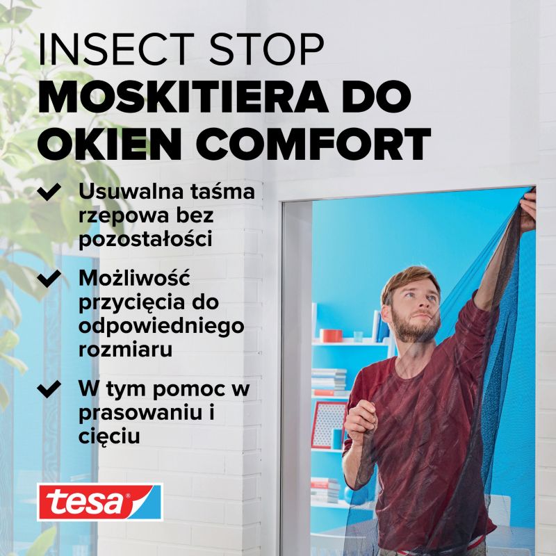 Moskitiera okienna Tesa Comfort 1,3 x 1,5 m biała