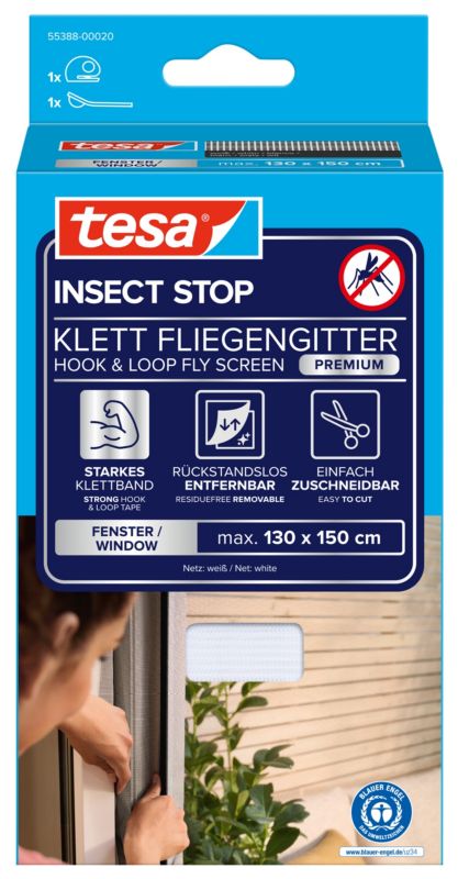 Moskitiera okienna Tesa Comfort 1,3 x 1,5 m biała