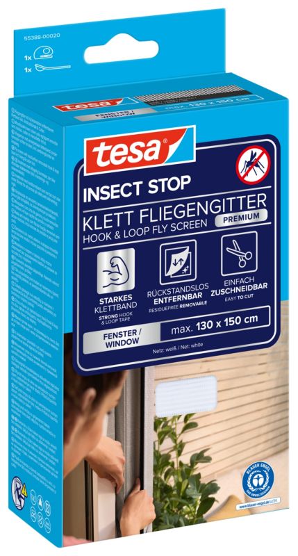 Moskitiera okienna Tesa Comfort 1,3 x 1,5 m biała