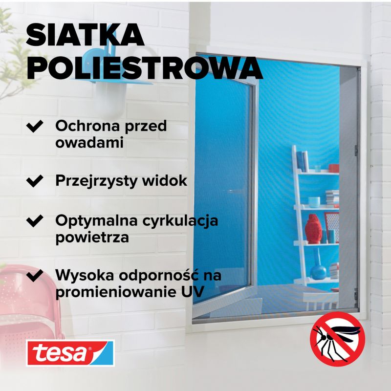 Moskitiera okienna Tesa Comfort 1,3 x 1,5 m biała