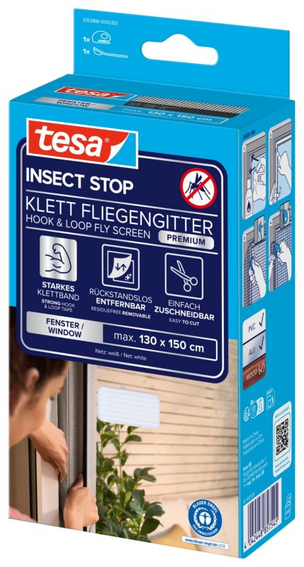 Moskitiera okienna Tesa Comfort 1,3 x 1,5 m biała