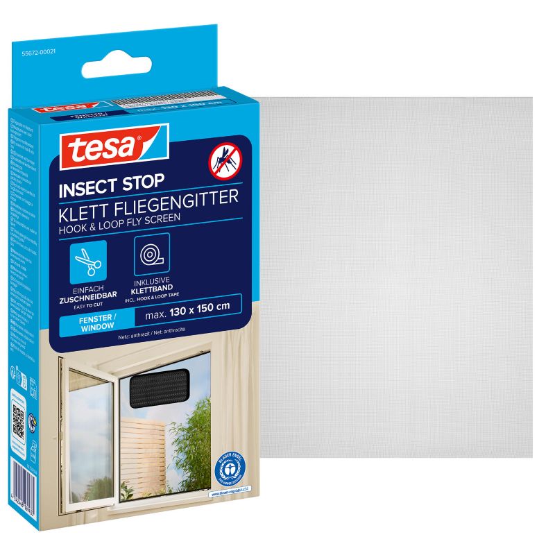 Moskitiera okienna Tesa Standard 1,3 x 1,5 m czarna