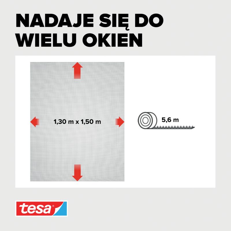 Moskitiera okienna Tesa Standard 1,3 x 1,5 m czarna