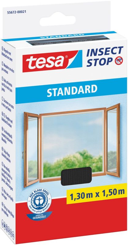 Moskitiera okienna Tesa Standard 1,3 x 1,5 m czarna