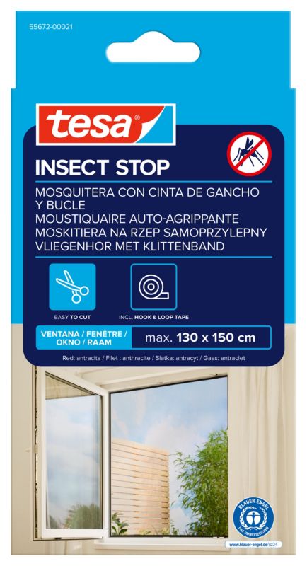 Moskitiera okienna Tesa Standard 1,3 x 1,5 m czarna