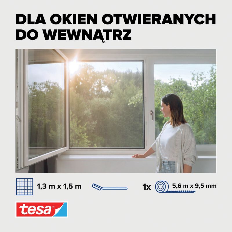 Moskitiera przeciwpyłkowa Tesa 1,3 x 1,5 m antracyt