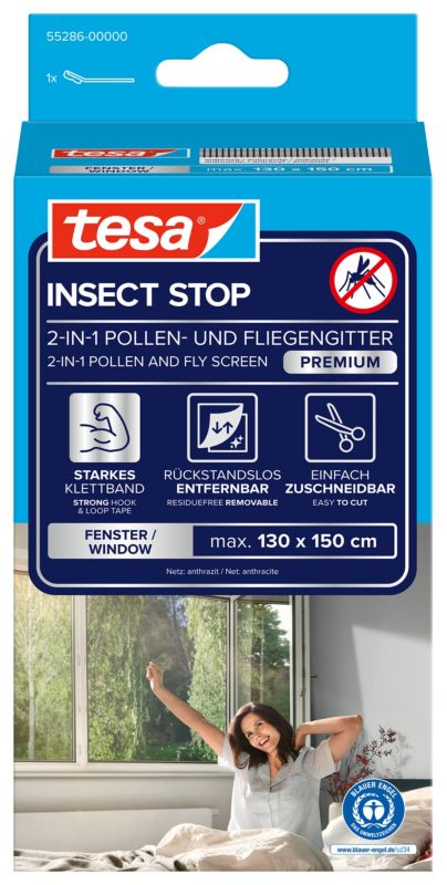 Moskitiera przeciwpyłkowa Tesa 1,3 x 1,5 m antracyt
