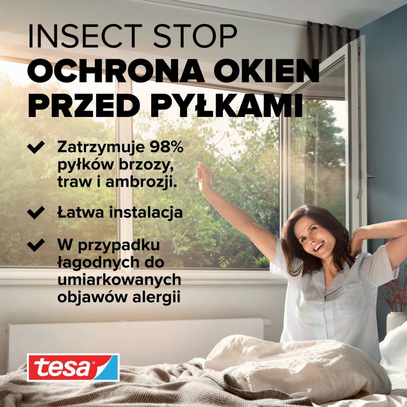 Moskitiera przeciwpyłkowa Tesa 1,3 x 1,5 m antracyt
