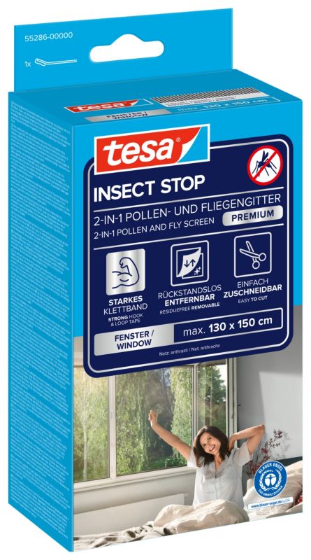 Moskitiera przeciwpyłkowa Tesa 1,3 x 1,5 m antracyt