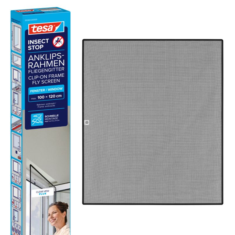 Moskitiera ramkowa Tesa 1 x 1,2 m antracyt