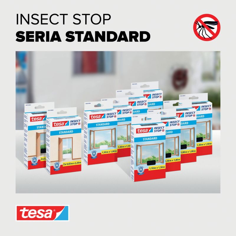 Standardní moskytiéra Tesa 1,5 x 1,8 m antracit.