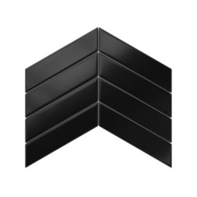 Mozaika ceramiczna Ilcom Big Chevron black matowa 21,5 x 31,6 cm 1 szt.