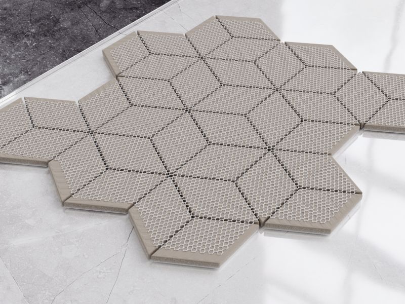 Mozaika ceramiczna Ilcom Diamond Romb Cube grey szara 29,5 x 25,5 cm 1 szt.