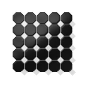 Mozaika ceramiczna Ilcom Octagon Black Classic Mat 29.3 x 29.3 cm 1 szt.