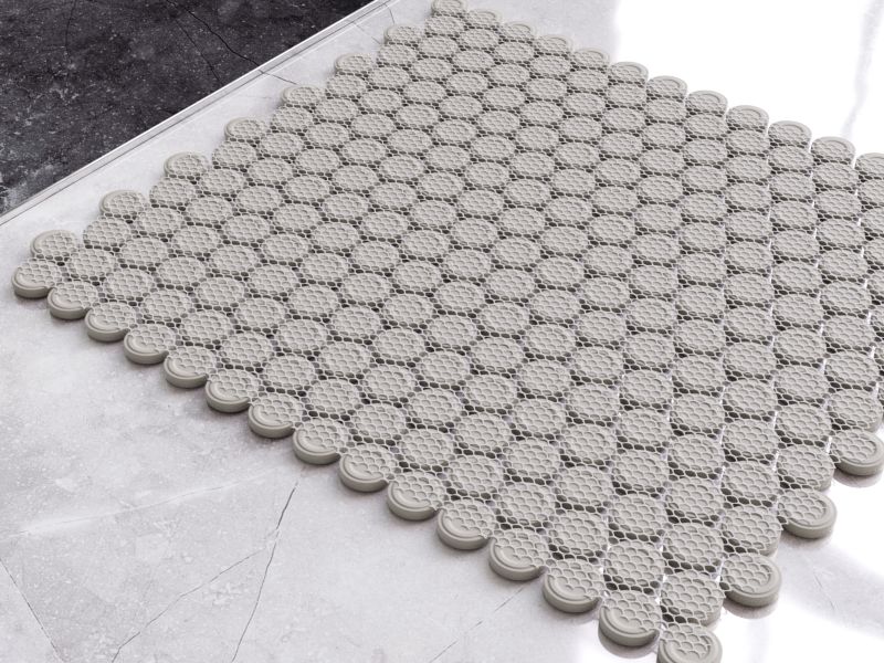 Mozaika ceramiczna Ilcom Penny Dots grey matowa szara 29,3 x 31,7 cm 1 szt.