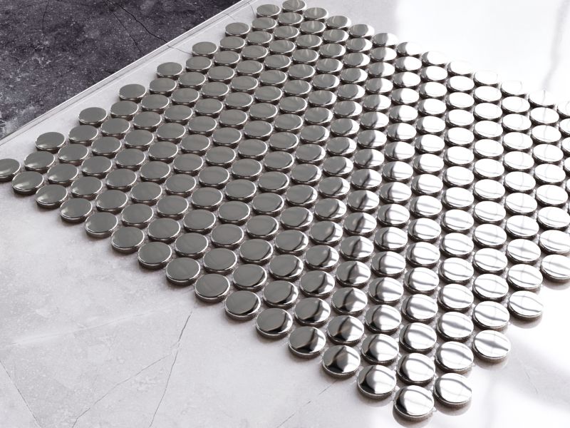 Mozaika ceramiczna Ilcom Penny Dots Silver Chrom Metalic 29.3 x 31.7 cm 1 szt.