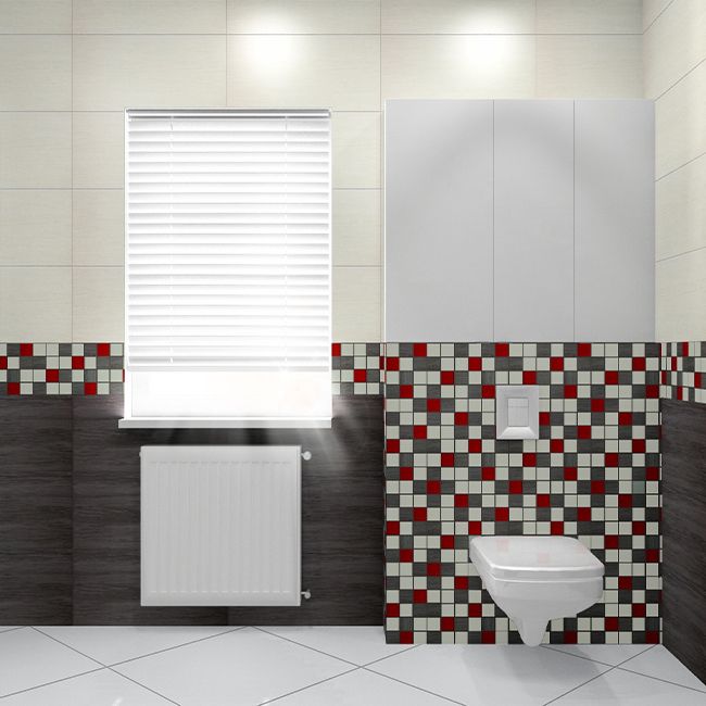 Mozaika Deco Cersanit 29,7 x 29,7 cm szaro-czerwona